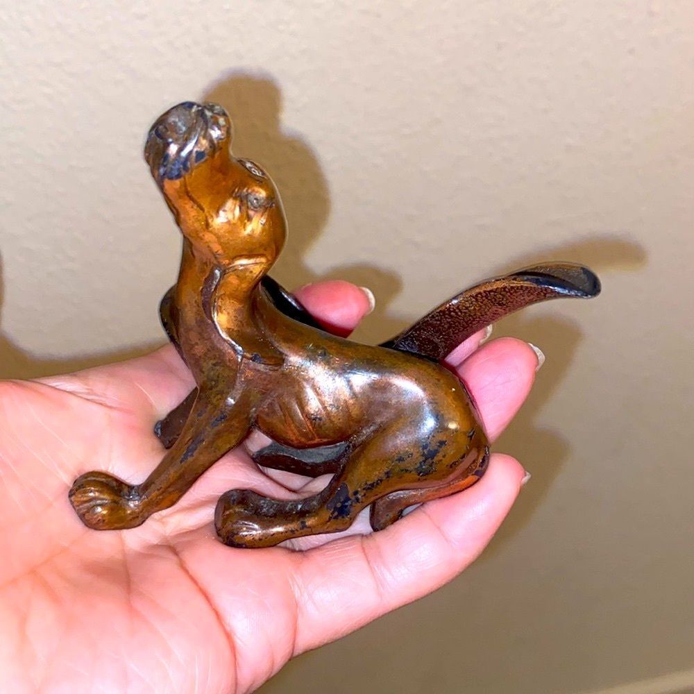 Antique Cast Bronze Scottie Dog Tobacco Pipe Holder Circa 1930 Collection